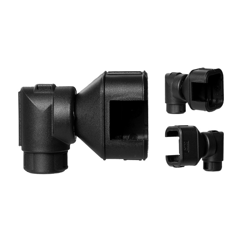 Harnessflex Backshell 90° Elbow, 6 Way AMPSEAL 16, Low Profile Plug