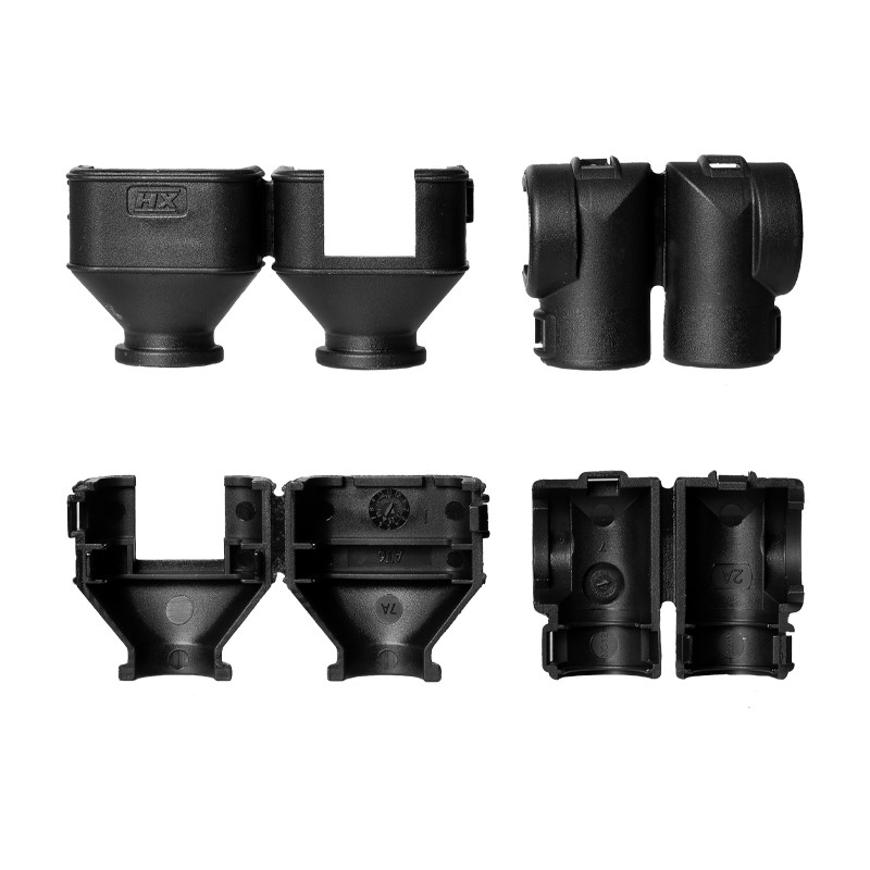 Harnessflex Backshell 90° Elbow, 6 Way AMPSEAL 16, Low Profile Plug