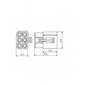 6007 Multi Pin Housing - 6 Pins