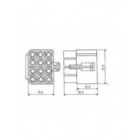 6007 Multi Pin Housing - 12 Pins